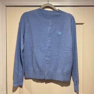 NWOT Acne Studios Blue Wool Cardigan Sweater, Size M/L